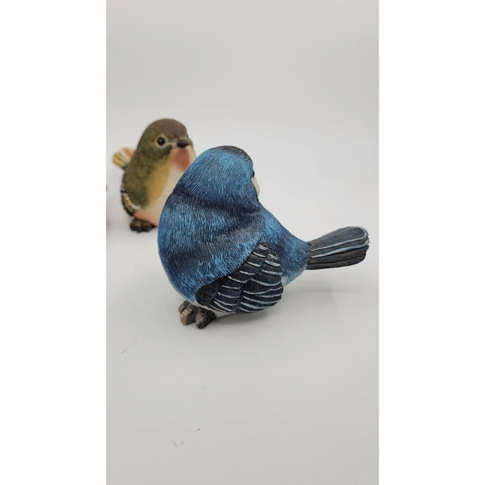 Set Of 5‎ Lovely Resin Colorful Bird Blue Figurines Cardinal Warbler